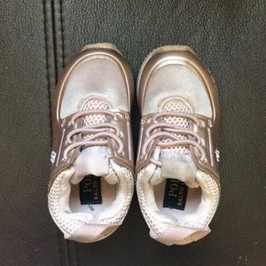 Rose Gold Ralph Lauren Baby Sz 4.5 Sneakers